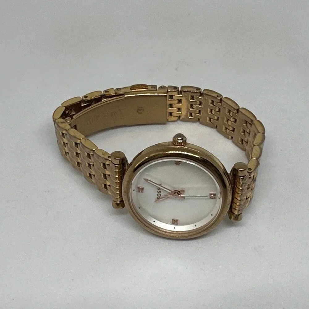 Fossil Carlie ES4429 Womens Gold Stainless Steel Analog Dial Quartz Watch HME729